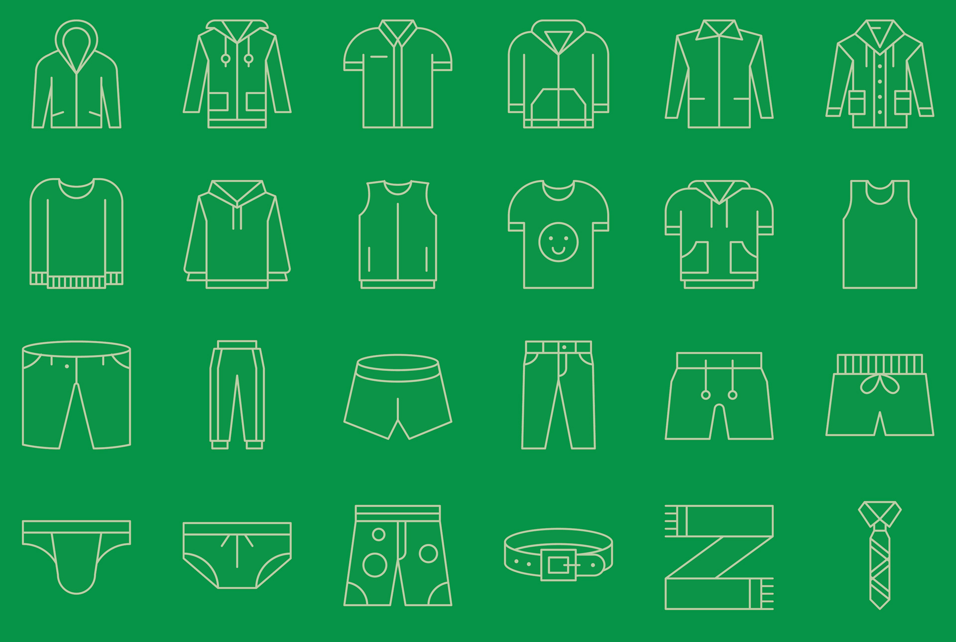 green clothes for storage